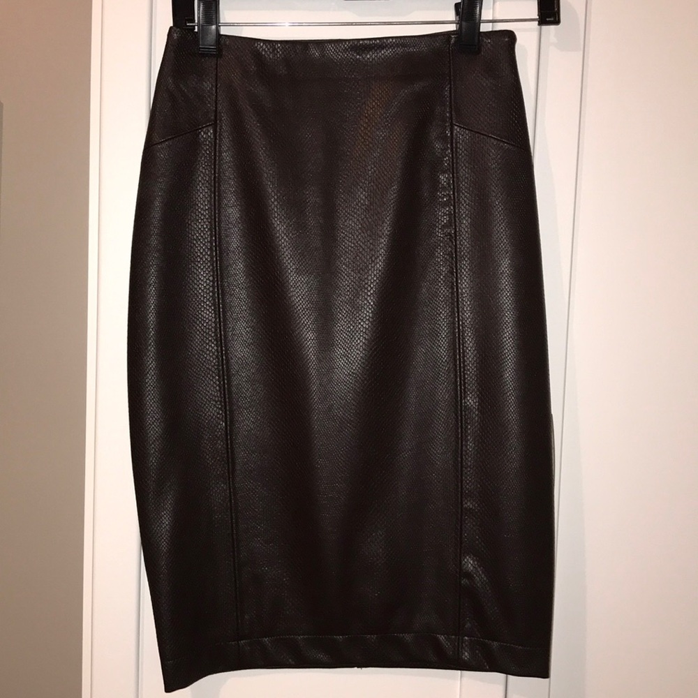ZARA brown leather skirt
